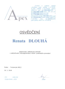 Osvědčení o odstraňování mikropigmentace